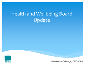 Health and Wellbeing Board Update