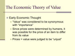 The Economic Theory of Value