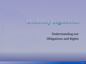Disability Legislation - know yours rights and reponsbilities