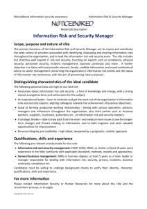 NB model job description for information risk and security manager