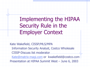 HIPAA Privacy and Security