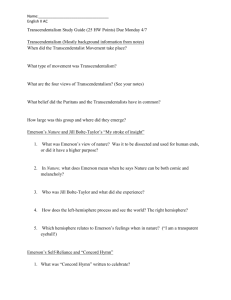 Name: English II AC Transcendentalism Study Guide (25 HW Points