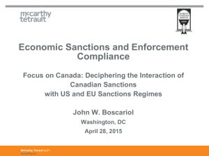 Russia / Ukraine Economic Sanctions Measures