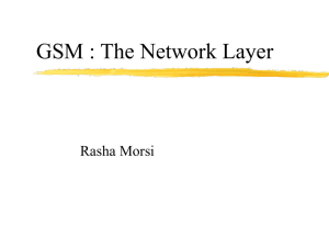 GSM : The Network Layer