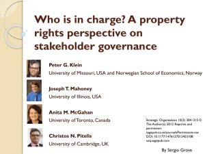 Who is in charge? A property rights perspective on stakeholder