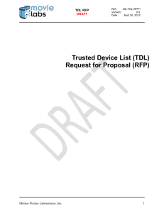 Trusted Device List (TDL) RFP