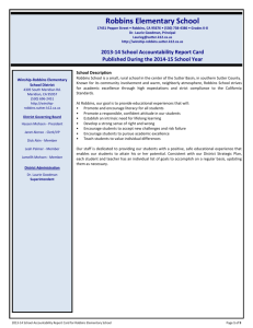 2013-14 School Accountability Report Card Robbins School