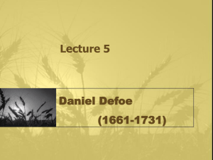 Lecture 7 Daniel Defoe(1661