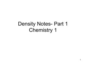 Density Notes Chemistry 1