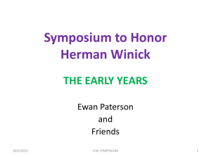 Symposium to Honor Herman Winick