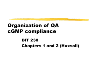Organization of Quality Assurance