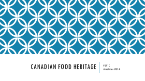 PPT: Canada's Food Heritage