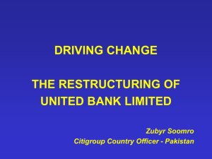 The Restructuring of United Bank Limited (UBL)