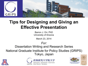 Tips for Abstracts and Presentations