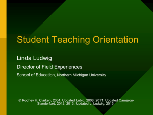 Student Teaching Orientation - Northern Michigan University
