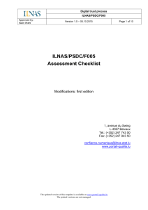 ILNAS/PSDC/F005 Assessment Checklist