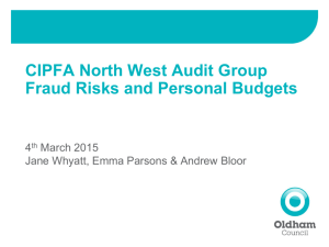 Fraud risk and personal budgets