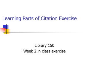 Learning Parts of Citation - California State University, Los Angeles