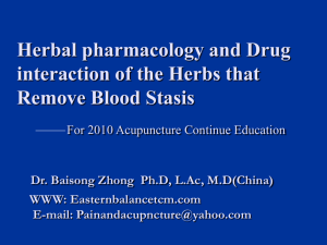 Herbal pharmacology and Drug interaction of the Herbs that