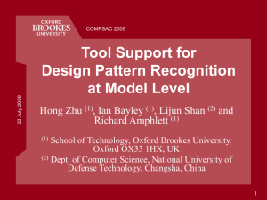 Tool Support for Design Pattern Recognition at Model Level