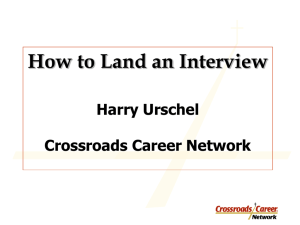 How to Get an Interview - Crossroads Career Network