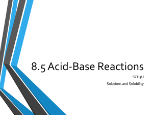 SCH3U 8.5 Acid-Base Reactions : Titrations