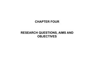 Chapter 4: Research aims and objectives
