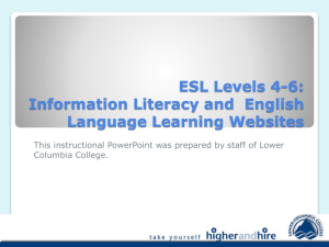 ESL Levels 4-6: Information Literacy and English Language