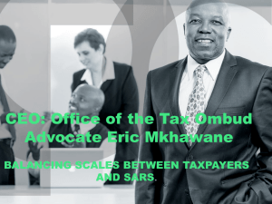 Balancing Scales between Taxpayers and SARS.