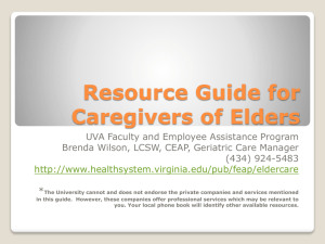 Resource Guide for Caregivers of Elders