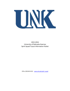 Tryout Information Packet - University of Nebraska at Kearney