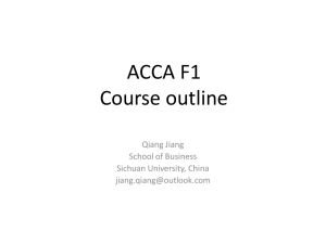 ACCA F1 Accountant in Business