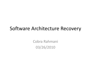 C. Rahmani, Software Architecture Recovery Introduction
