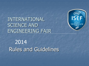 Overview of ISEF Rules Dee Thompson