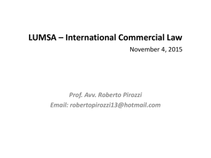 LUMSA * International Commercial Law