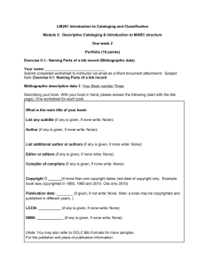 Worksheet for Book Three