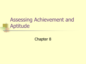 Assessing Achievement and Aptitude