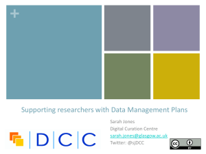 2. Supporting researchers with data management plans
