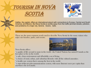 Tourism in Nova Scotia: Some highlites of Nova Scotia