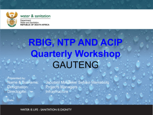 No. 19 Gauteng Presentation for Quarterly Workshop 21-22