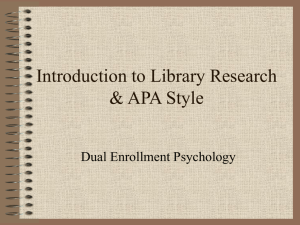Introduction to APA Style