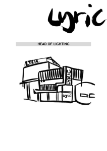 Head of Lighting - Lyric Hammersmith