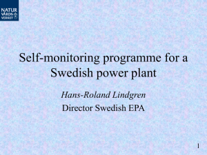 Self-monitoring programme for a Swedish power plant