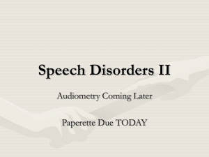 Speech Disorders II