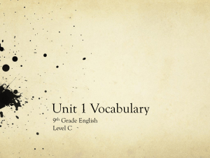 Unit 9 Vocabulary