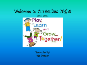 Welcome to Curriculum Night 2012-2013