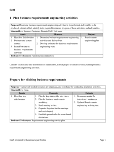 Plan business requirements engineering activities