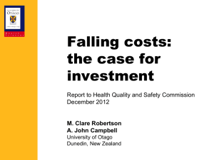 Falling costs - Health Quality & Safety Commission