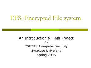 eFS: encrypted File system - Computing and Information Studies