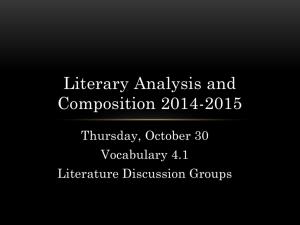Literary Analysis and Composition 2014-2015 - UTVA
